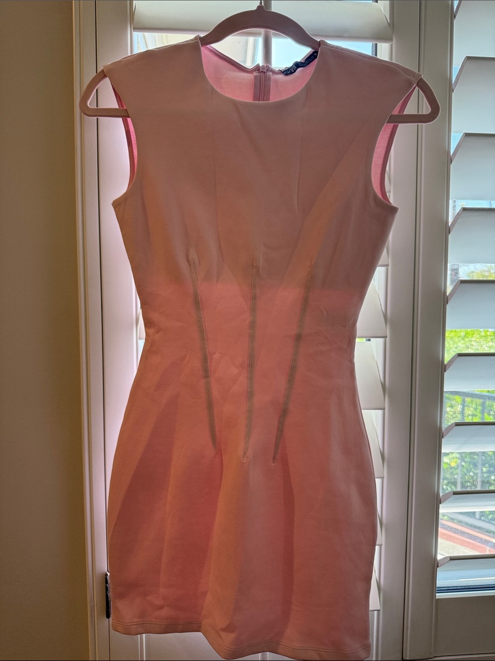 Zara Light Pink Sleeveless Sheath Dress